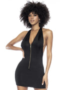Robe Sexy Noire Dos Nu Avec Zip Frontal