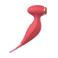 Vibromasseur Oiseau Paradis Rouge Biphasique Stimulateur Clitoris Mamelons Aspirations Vibrations Silicone ABS Antiéclaboussures Rechargeable Charge90minutes Taille183mm Diamètre60mm Puissant Ergonomique Discret