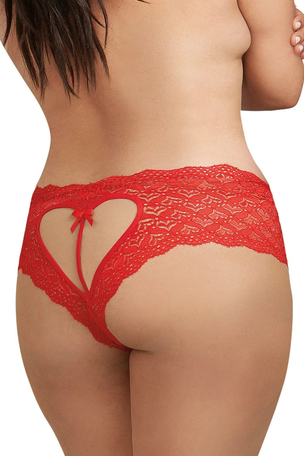 Shorty Dentelle Rouge Grande Taille Ajouré