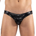 Slip Masculin En Simili Cuir Résille Brodée