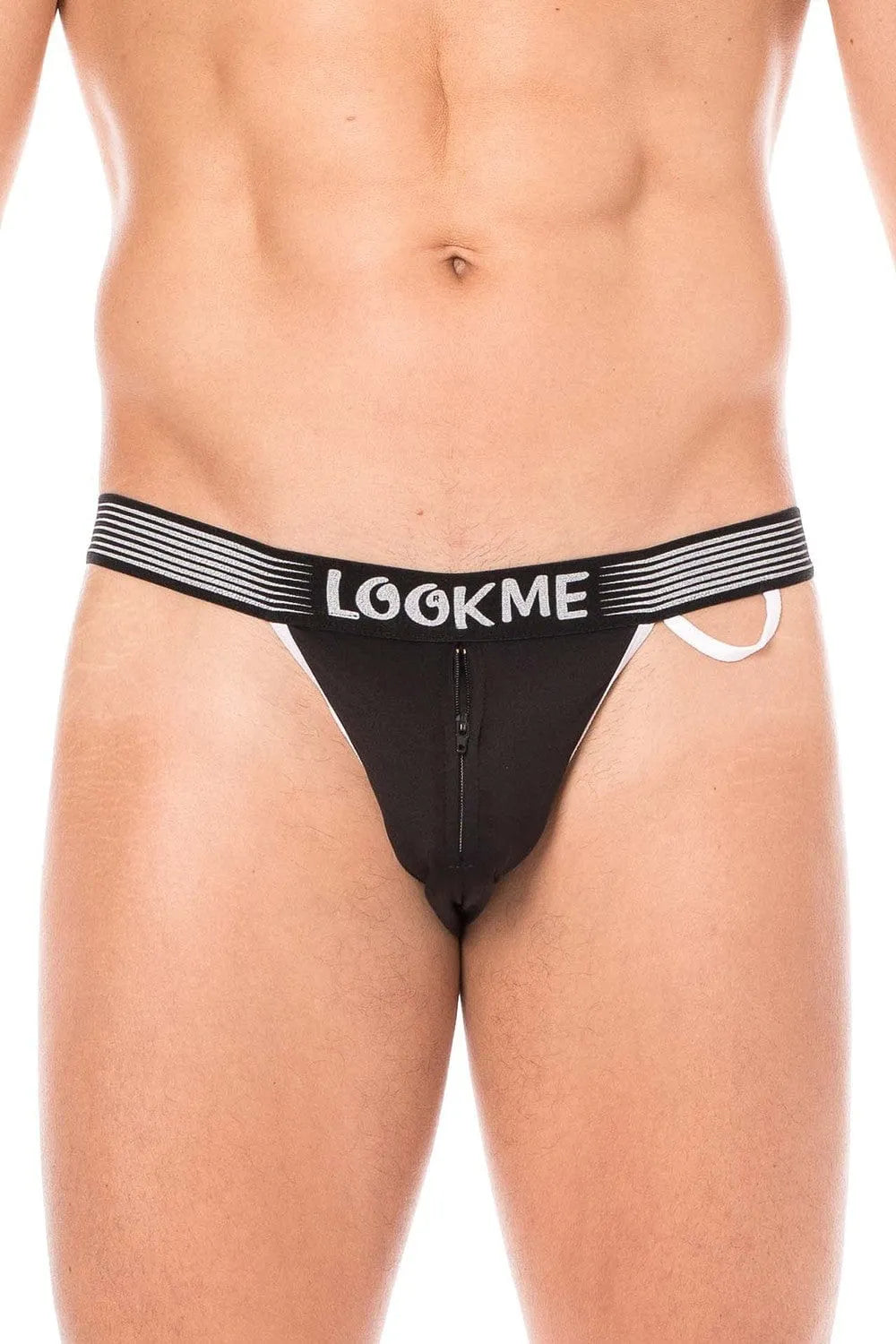Slip Noir Élégant Avec Fermeture Éclair Et Bande Élastique 'Look Me'