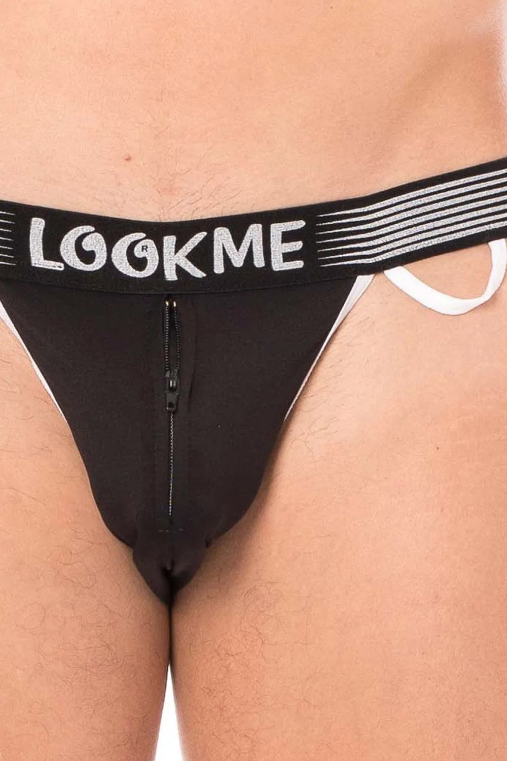 Slip Noir Élégant Avec Fermeture Éclair Et Bande Élastique 'Look Me'