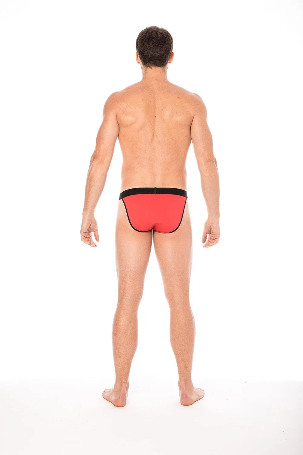Slip Rouge Échancré Confortable Avec Fermeture Éclair