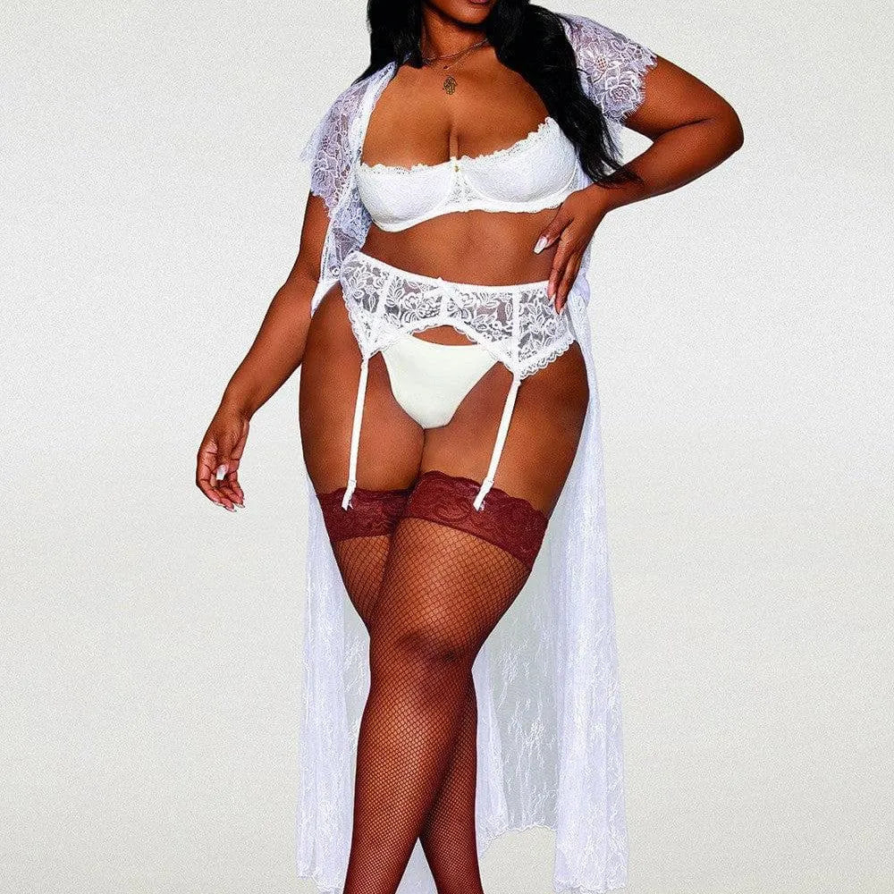 Soutien-Gorge Demi-Seins Grande Taille Dentelle Blanche
