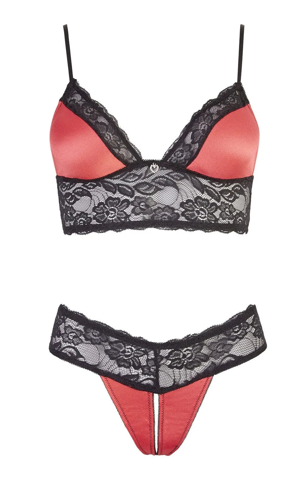 Soutien-Gorge Dentelle Satin Rouge Cottelli