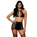 Soutien-Gorge Résille Et Jupe Porte-Jarretelles Faux Cuir