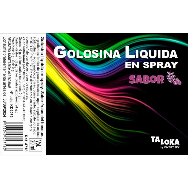 Spray Bonbon Liquide Érotique Saveur Baies