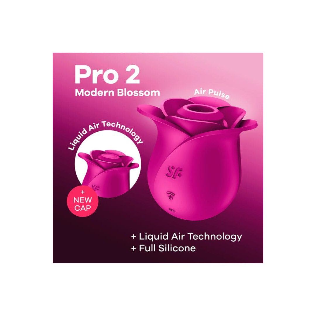 Stimulateur de clitoris rose par ondes de pression ou sans contact Pro 2 Modern Blossom Satisfyer - CC597841