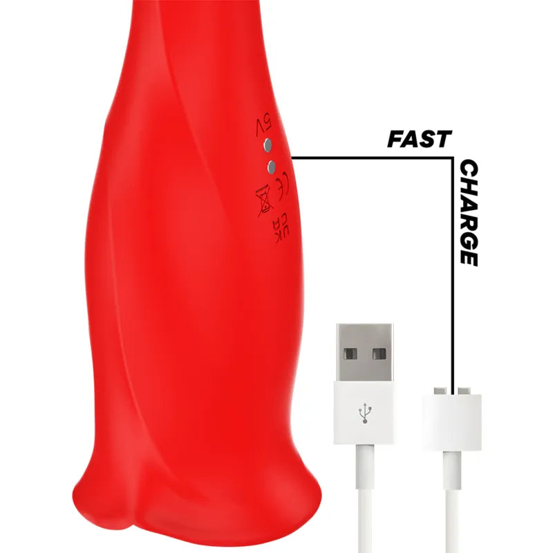 Stimulateur Silicone Doux Rouge Étanche