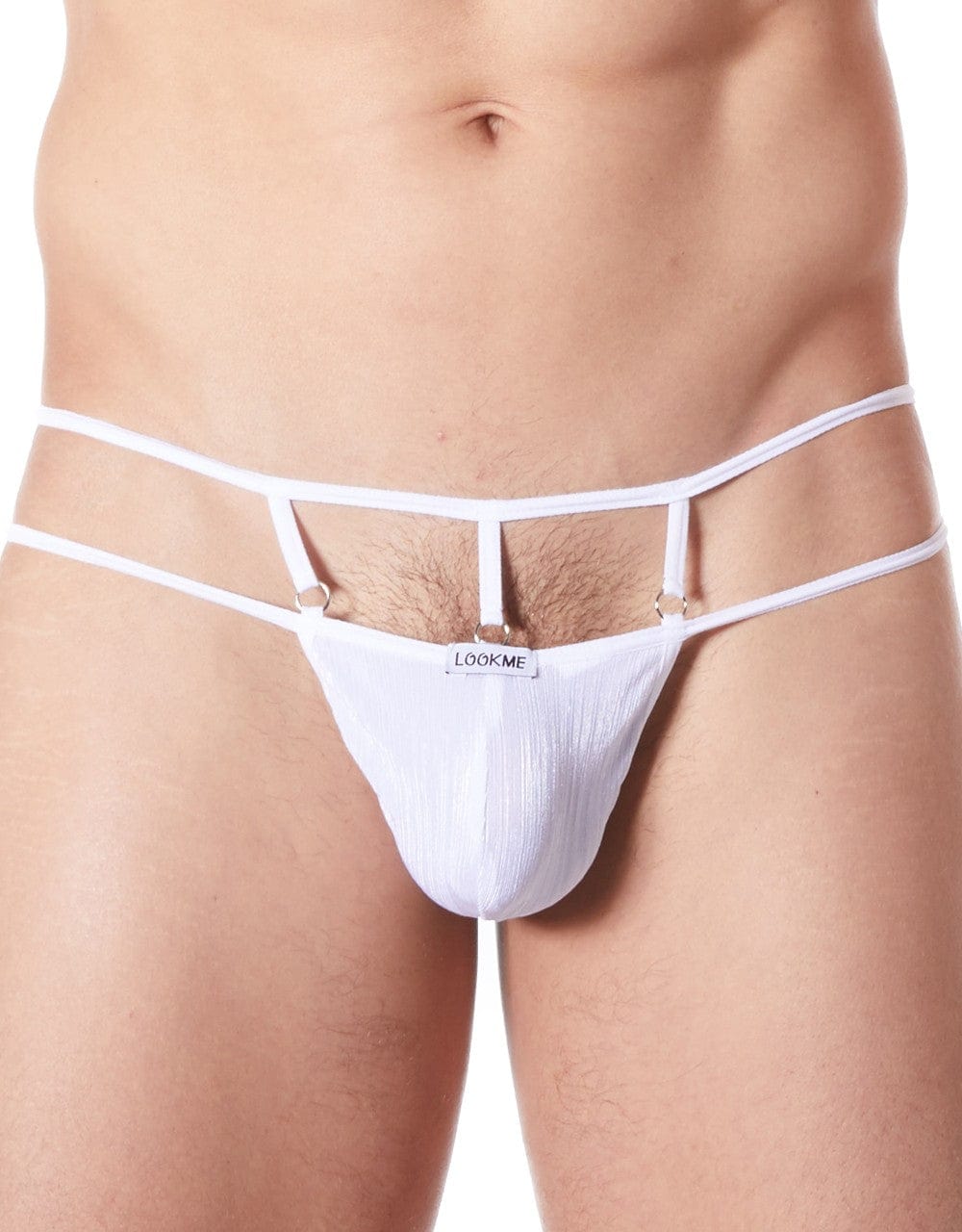 String blanc suspendu légère brillance et ornements - LM999-03WHT