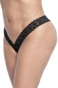 String Brésilien Grande Taille Dentelle Noire Mapalé