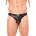 String Cuir Noir Homme