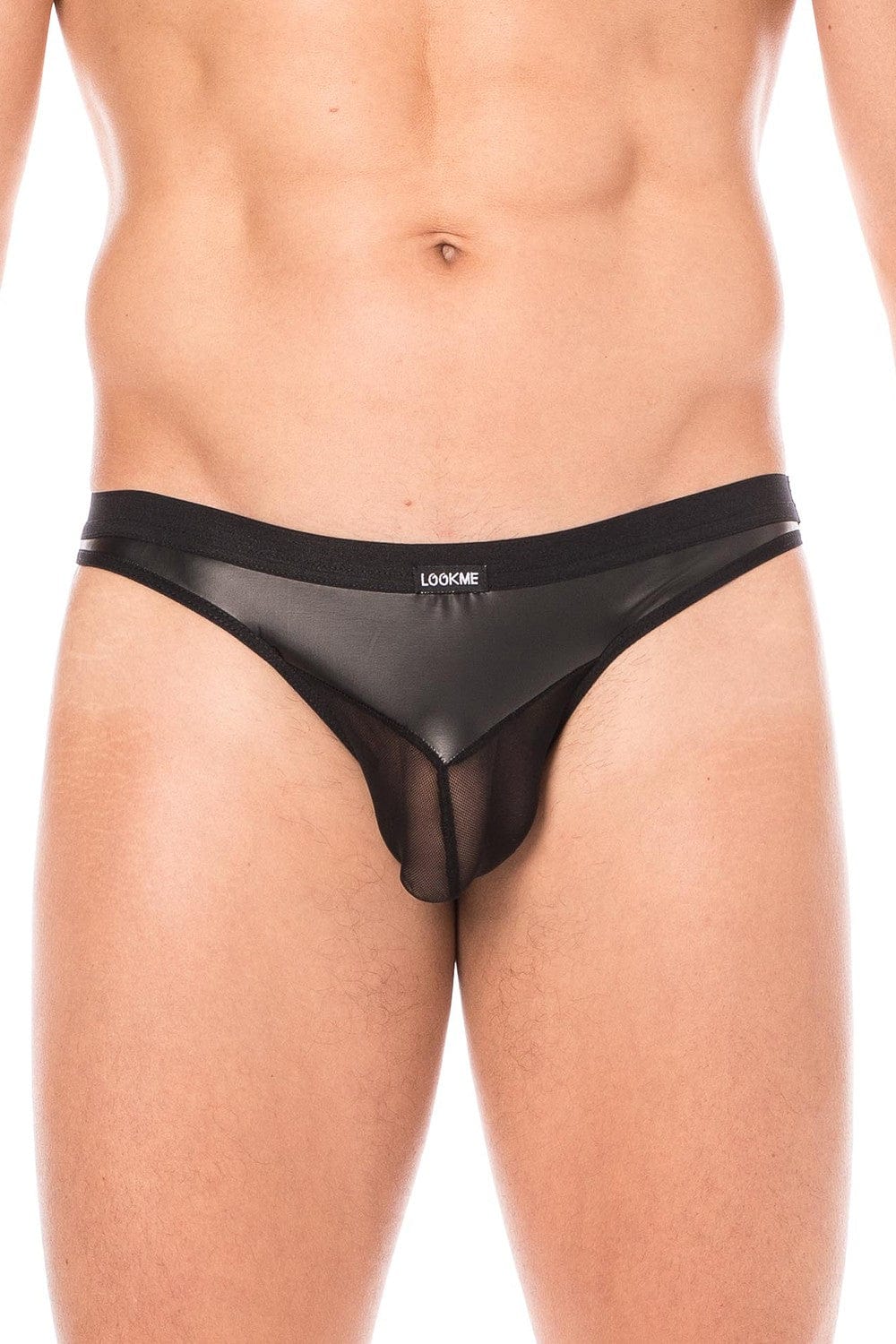 String Cuir Noir Homme