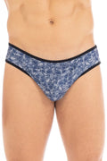 String Homme Bleu Imprimé Feuilles Lookme