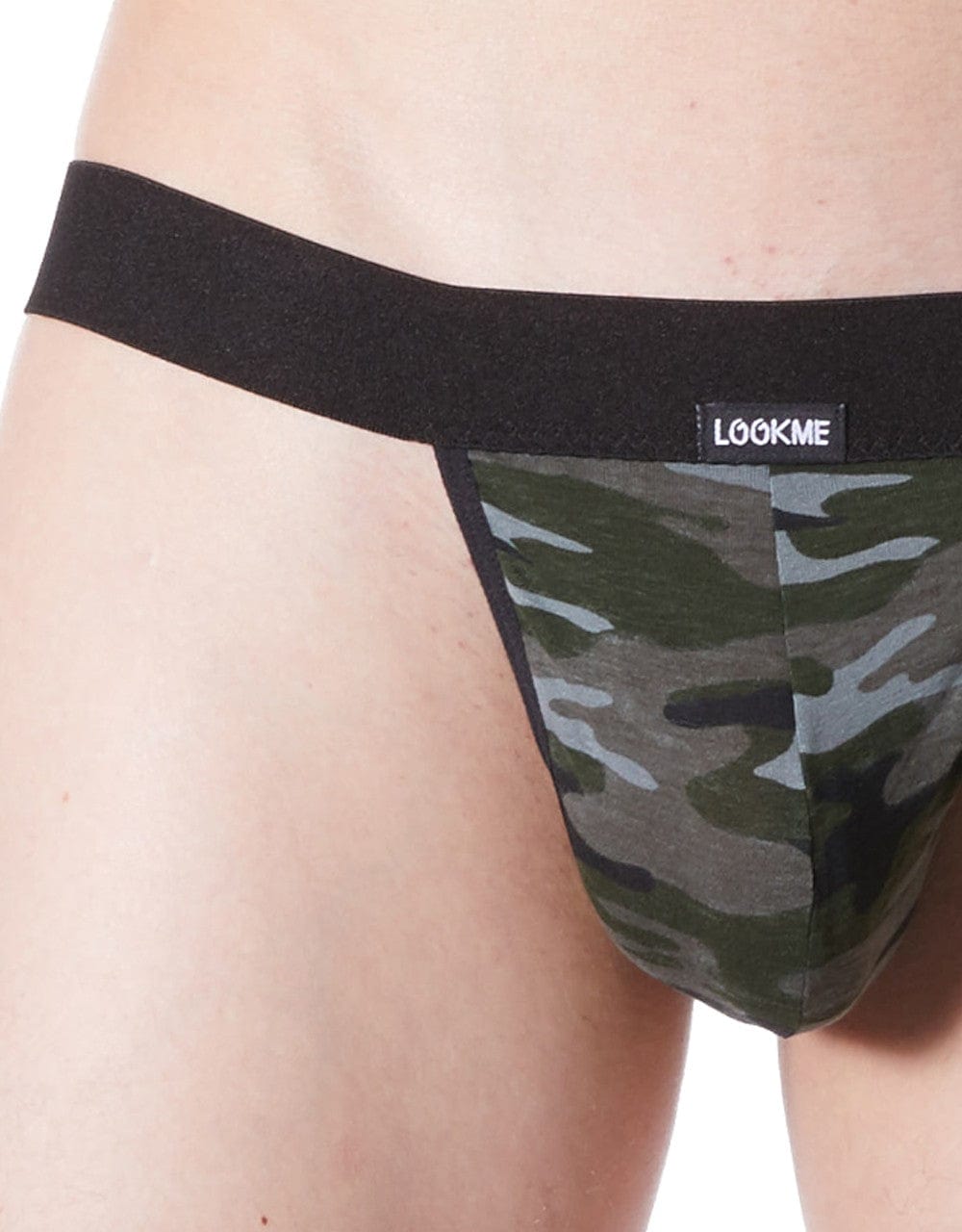 String noir sexy large élastique déco camouflage armée - LM814-57BLK