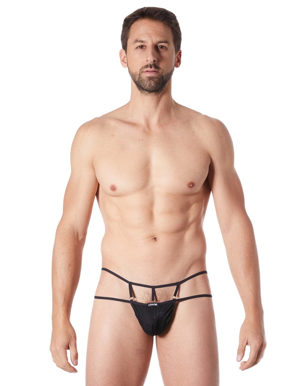 String noir suspendu légère brillance et ornements - LM999-03BLK