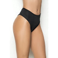 String Taille Haute Noir Tissu Fronçé Mapale