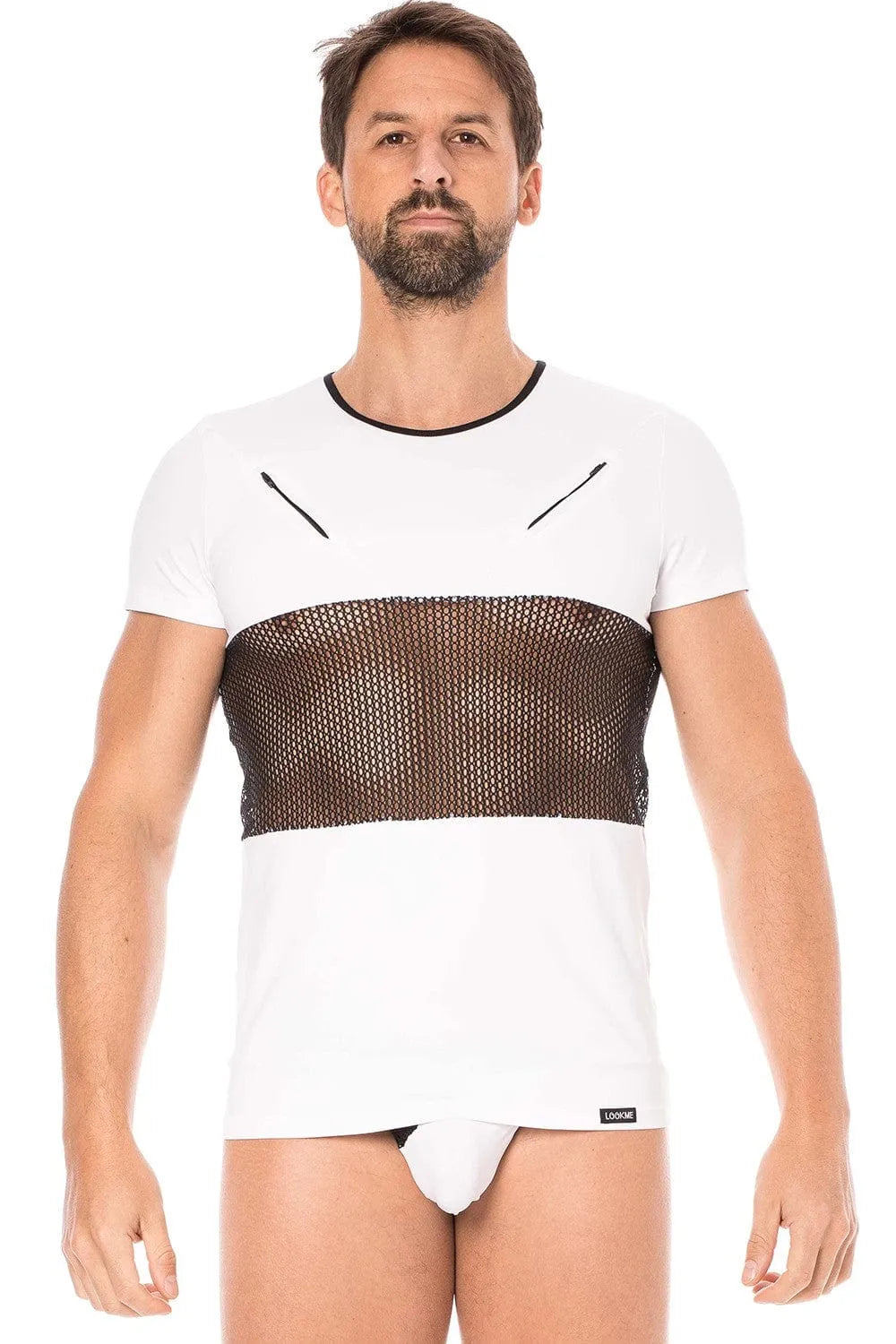 T-Shirt Blanc Sexy Design Avec Fermetures Éclairs