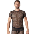 T-Shirt Filet Noir Sexy Pour Homme
