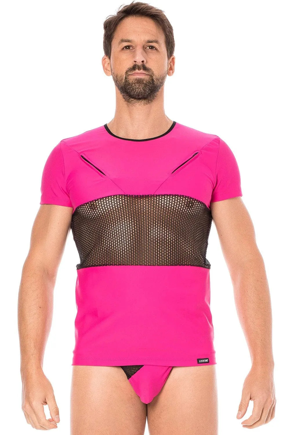 T-Shirt Magenta Design Urban Avec Fermetures Éclair