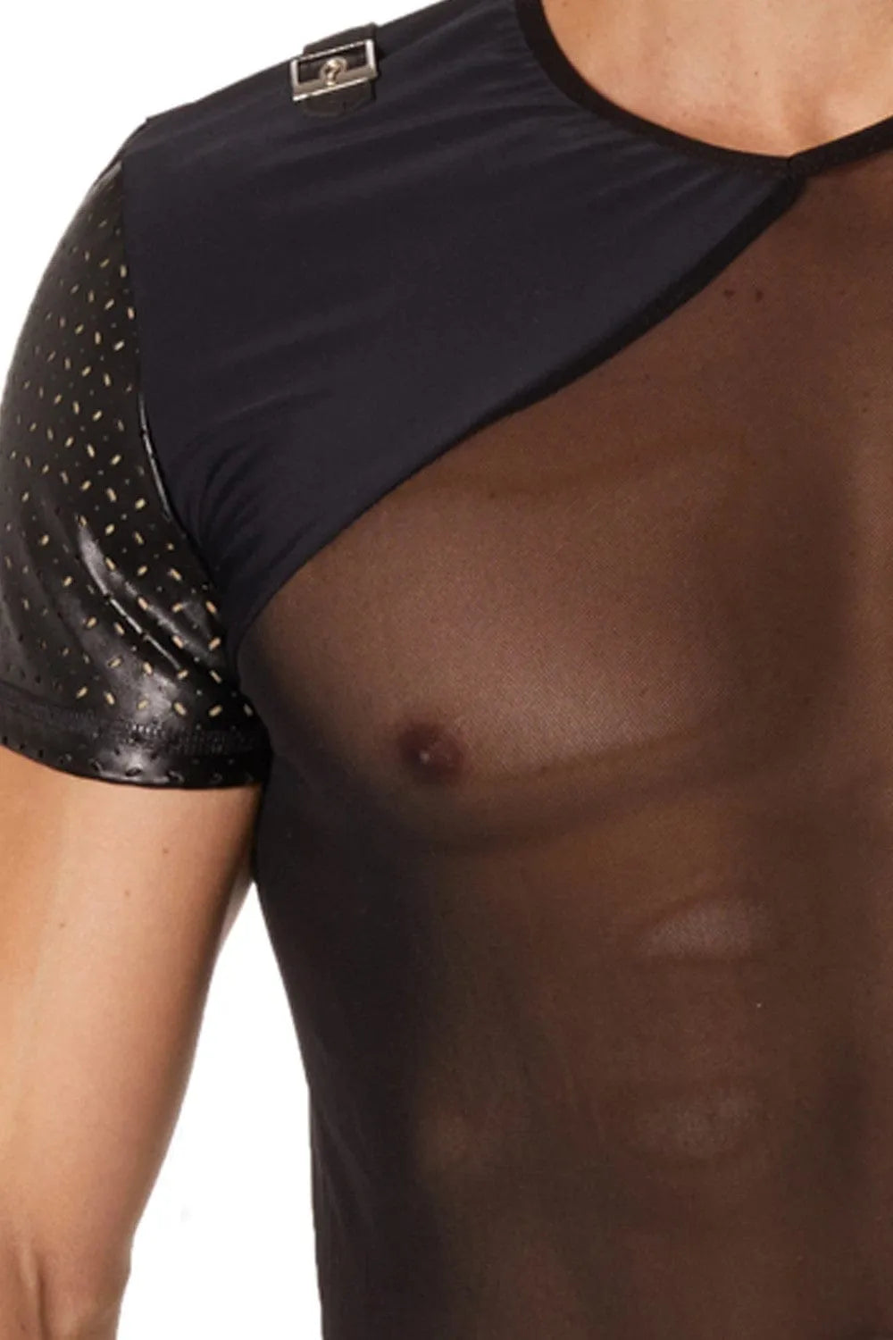 T-Shirt Noir Transparent Lingerie Masculine