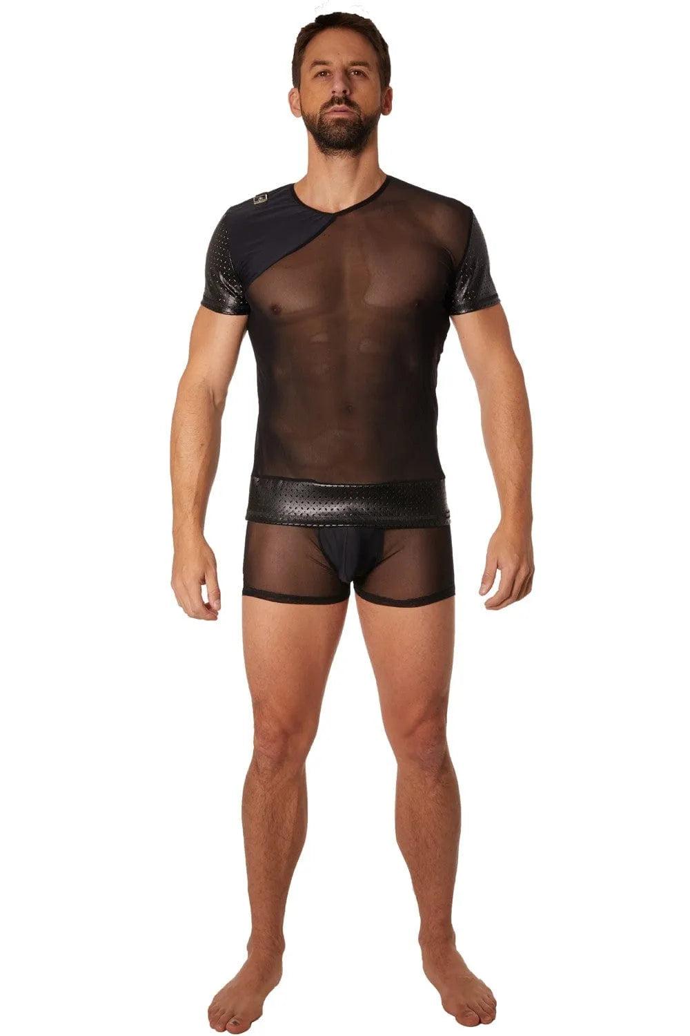 T-Shirt Noir Transparent Lingerie Masculine
