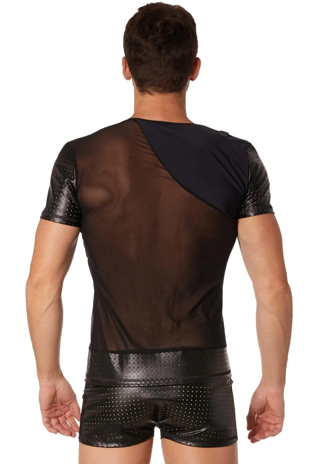 T-Shirt Noir Transparent Lingerie Masculine