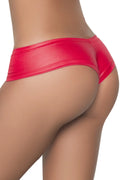 Tanga Wetlook Rouge Effet Simili Cuir Brillant