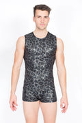 Tee-Shirt Léopard Noir Polyester Élasthanne