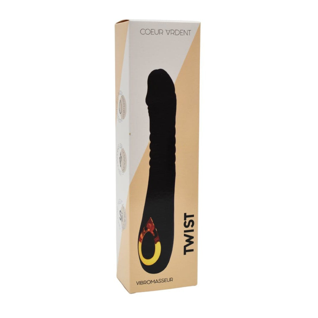 TWIST Noir, Vibromasseur "va-et-vient" USB en silicone médical, doté de 18 modes de stimulation - BQ586BLK