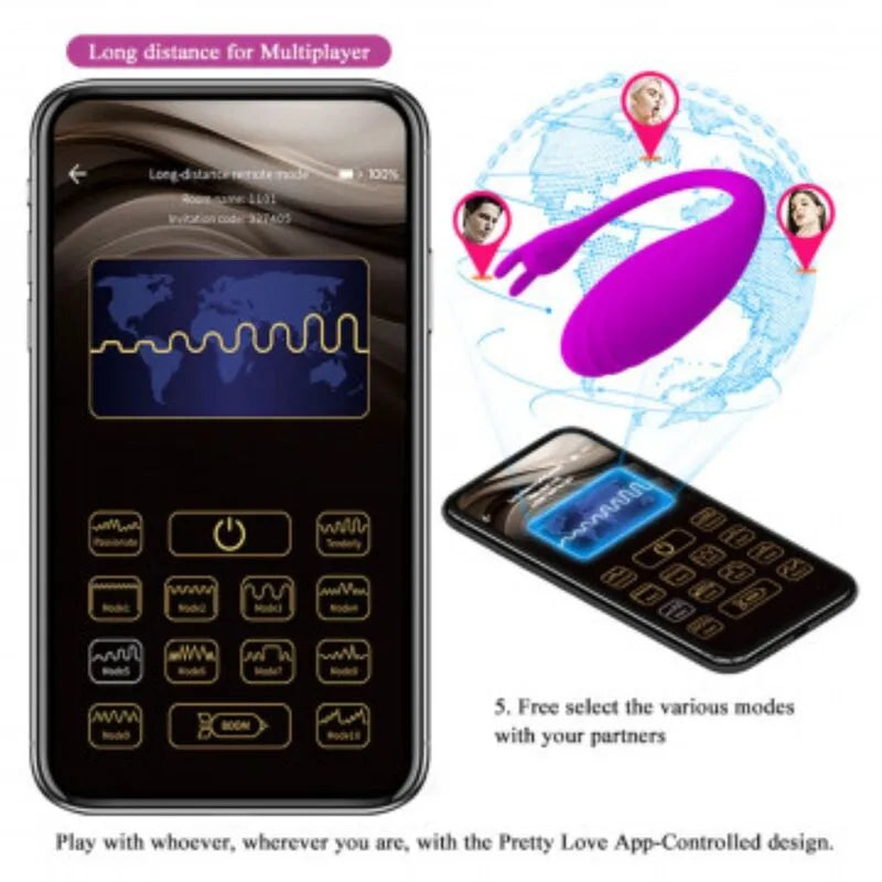 Œuf Vibrant Contrôlé Par Application Silicone Longue Distance