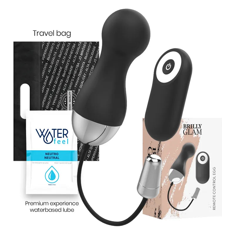 Œuf Vibrant Élégant Silicone Noir Télécommandé