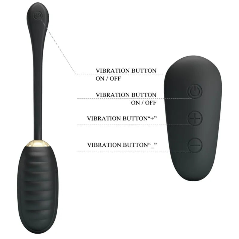 Œuf Vibrant Télécommandé Noir En Silicone