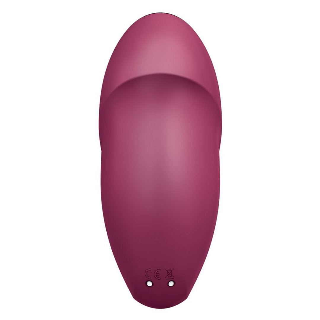 Vibromasseur à poser, stimulateur clitoridien rouge Tap & Climax 1 Satisfyer - CC597858