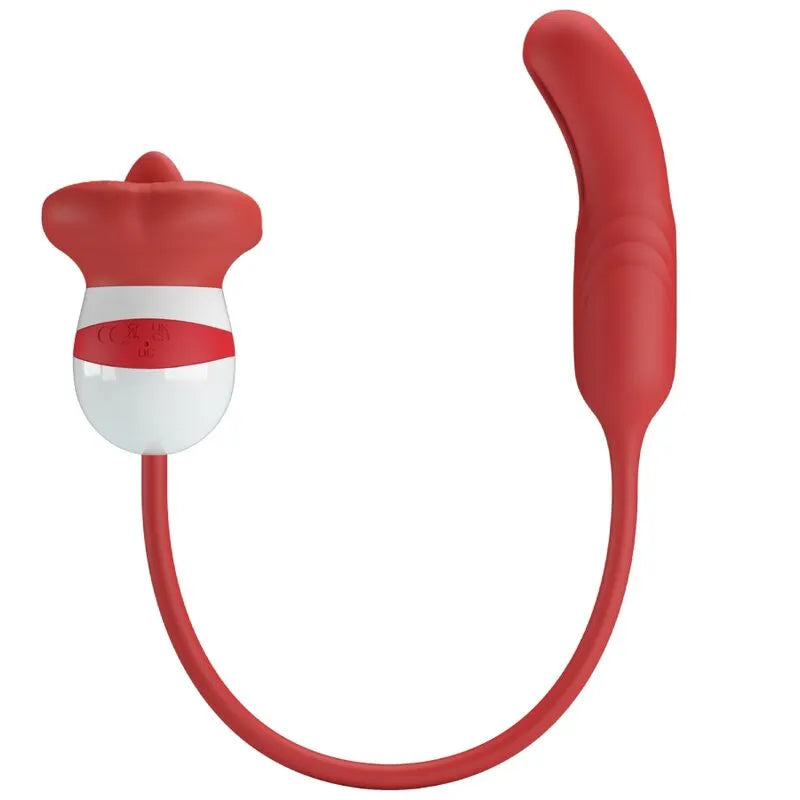 Vibromasseur Clitoridien Rose Rouge Silicone Réaliste