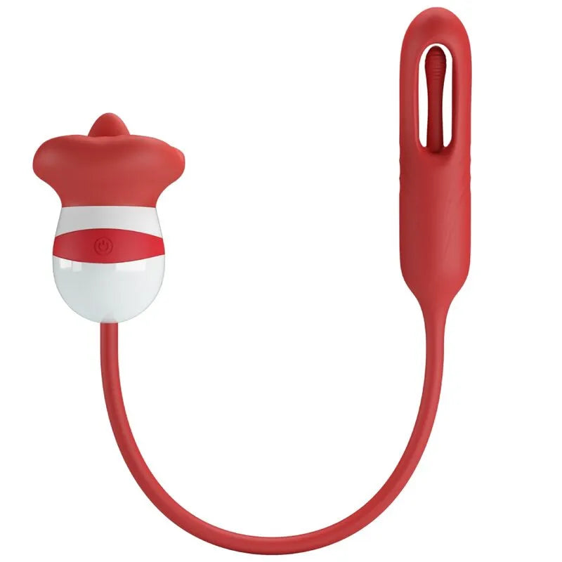 Vibromasseur Clitoridien Rose Rouge Silicone Réaliste