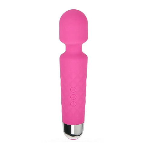 vibromasseur connecté rose compact design sympathique silicone doux rechargeable câble inclus étanche IPX65 205mm diamètre40mm 20modes vibration 8vitesses 165gr