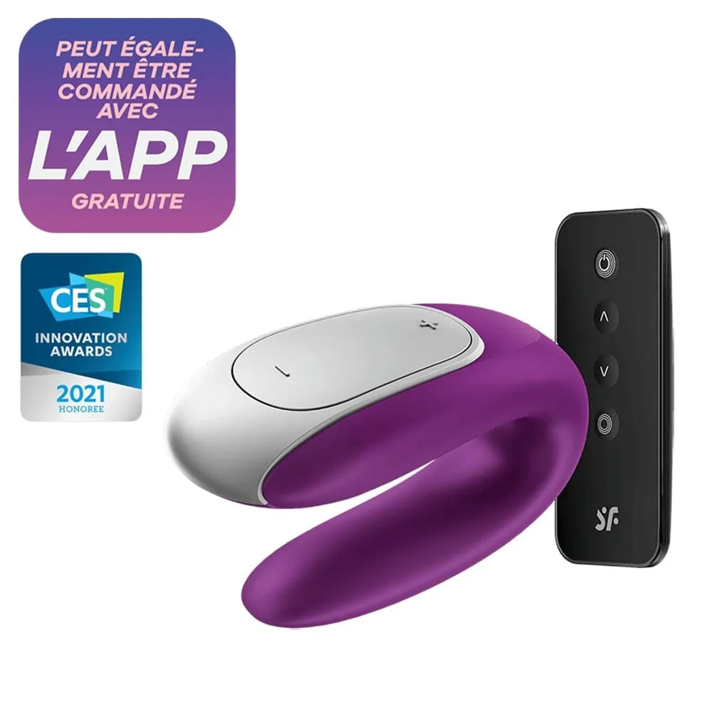 Vibromasseur Couple Violet Usb Télécommande