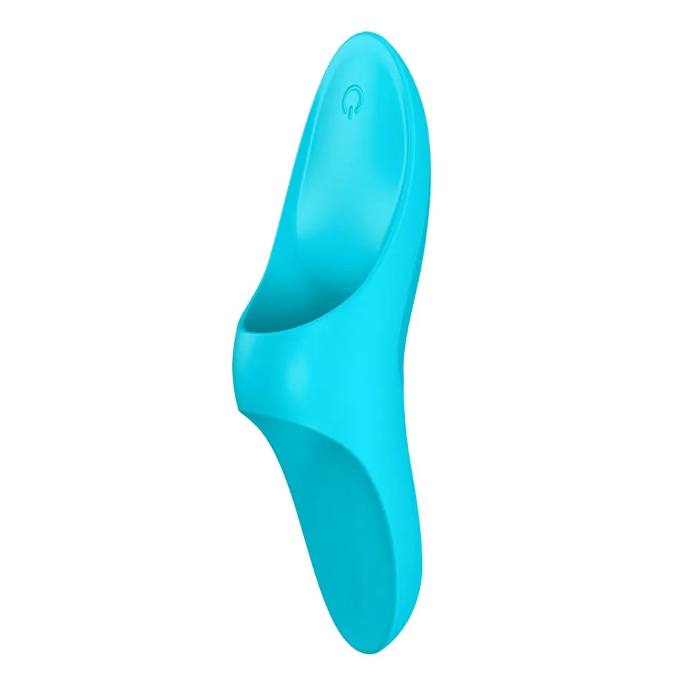 Vibromasseur Digital En Silicone Bleu Pour Stimulation Érogène