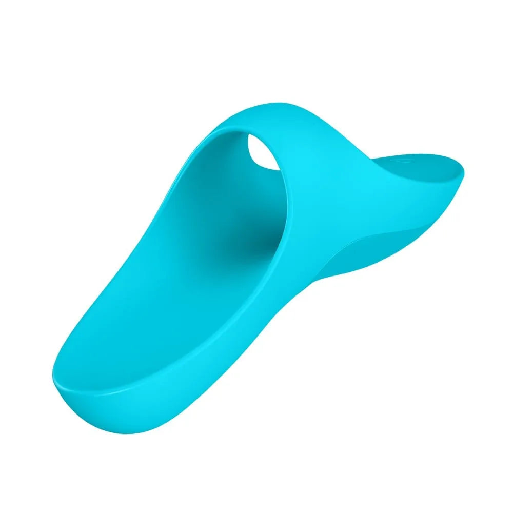 Vibromasseur Digital En Silicone Bleu Pour Stimulation Érogène