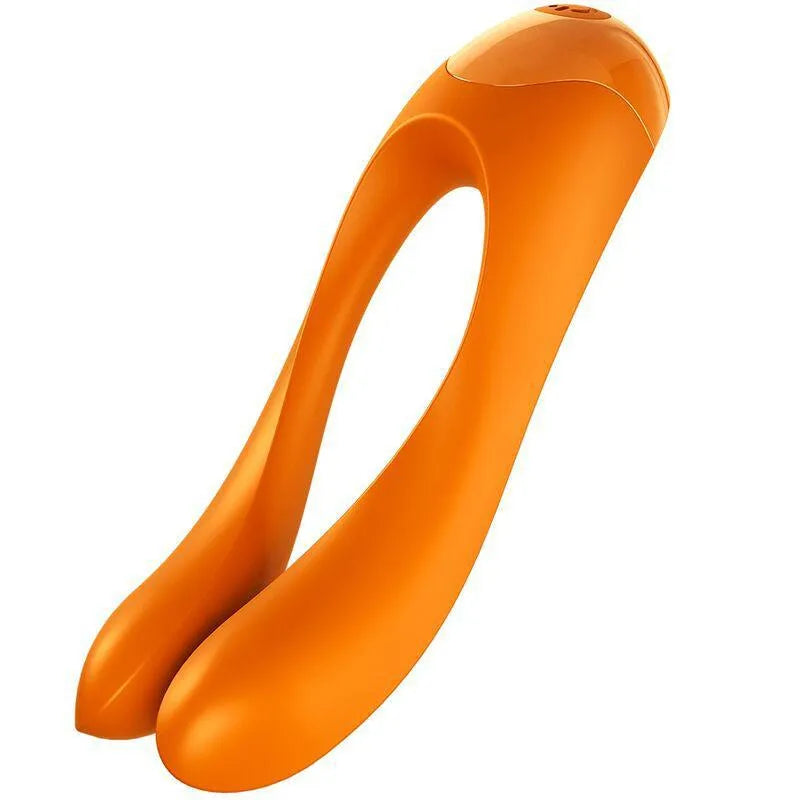 Vibromasseur Doigt Étanche Silicone Noir Orange