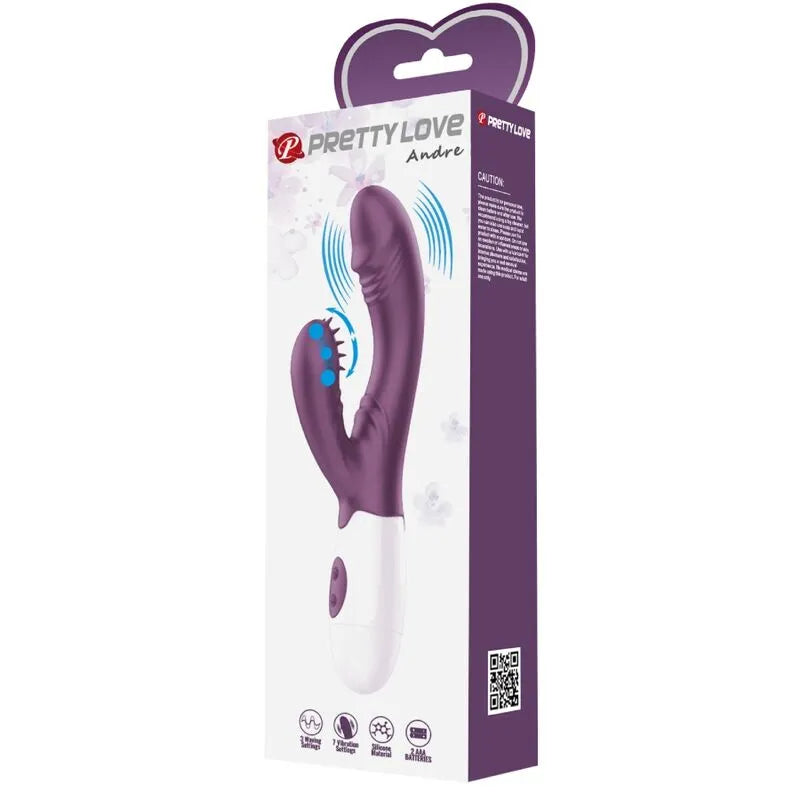 Vibromasseur Double Lapin Silicone Violet