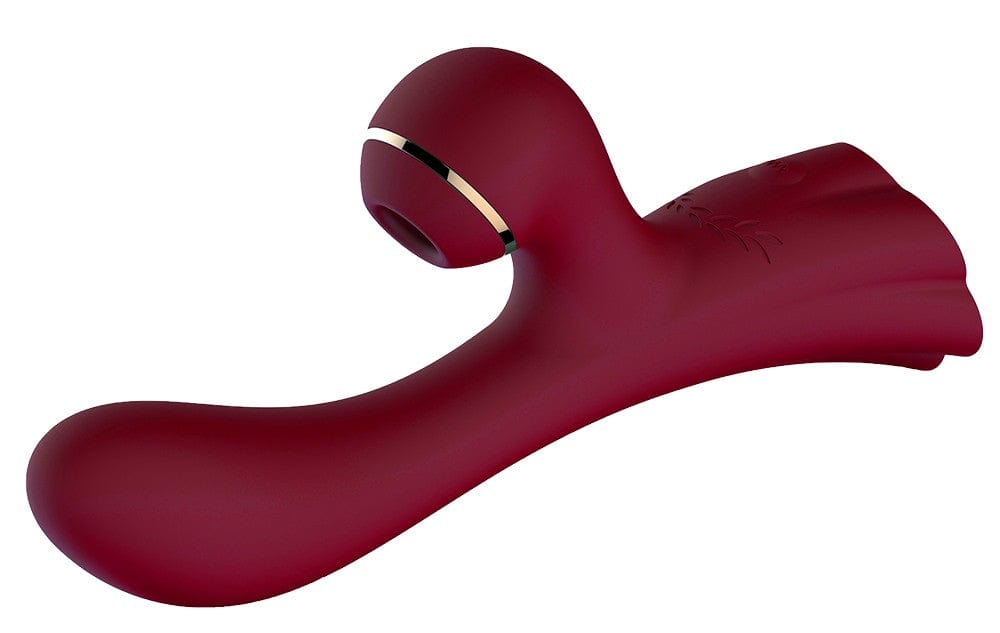 Vibromasseur double stimulation point G et clitoris par succion rouge USB - FAIRYRED