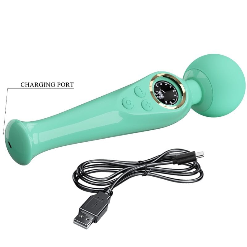 Vibromasseur En Silicone Vert Étanche Rechargeable