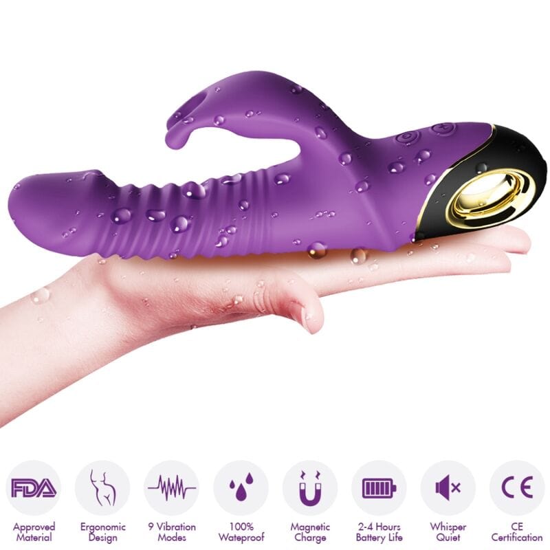 Vibromasseur Étanche Silicone Médical 9 Modes