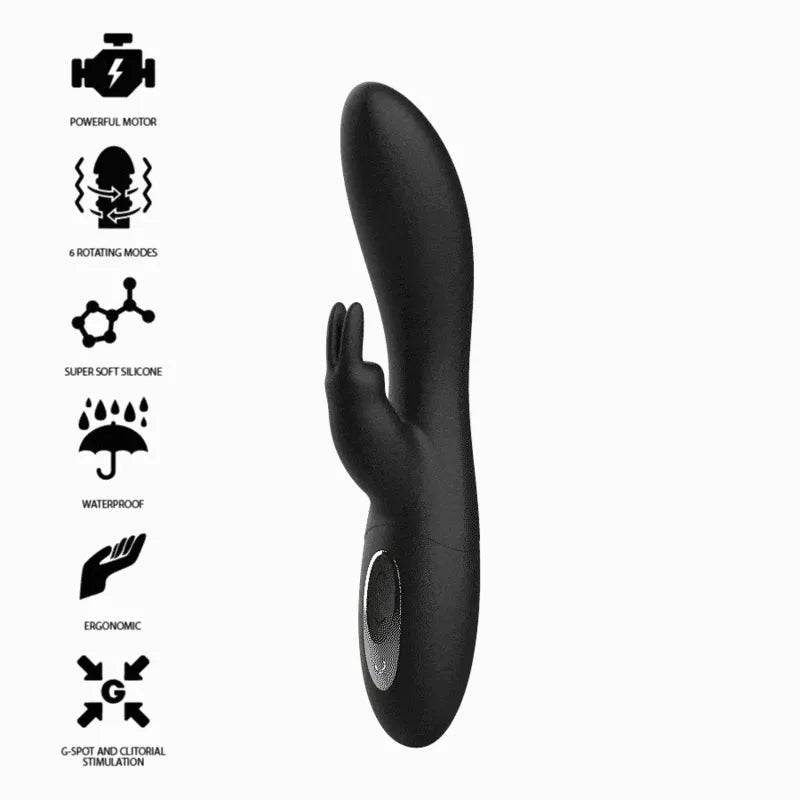 Vibromasseur Lapin Noir Silicone Ibiza