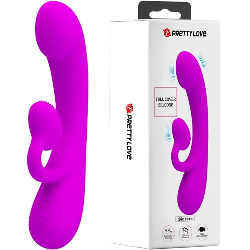 Vibromasseur Lapin Silicone Violet Waterproof