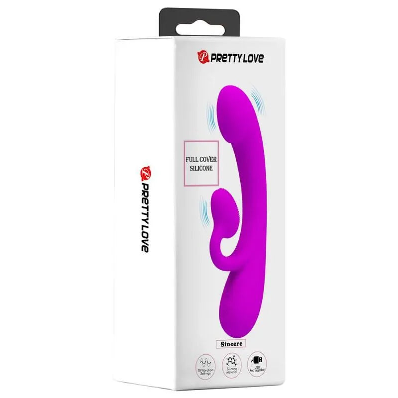 Vibromasseur Lapin Silicone Violet Waterproof