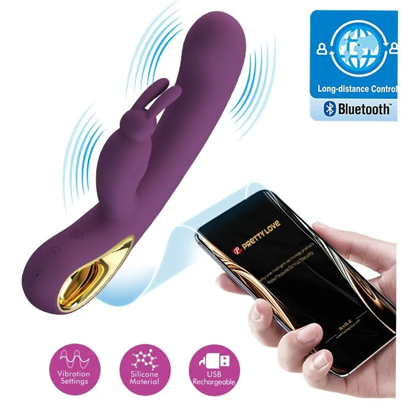 Vibromasseur Lapin Violet À Double Moteur