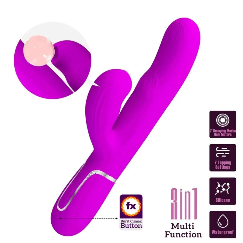 Vibromasseur Multifonction Étanche Silicone Violet